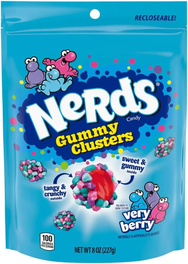 Nerds Gummy Clusters Candy, Very Berry, 8 Ounce