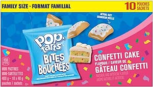 Kellogg's Pop-Tarts Bites Mini Pastries Confetti Cake Flavour, Family Size 400g (10 Pouches)
