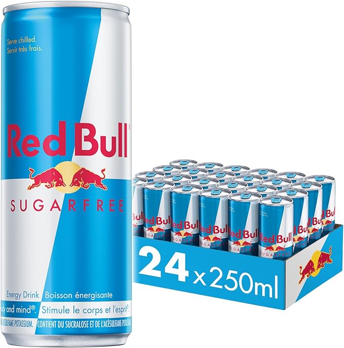 Red Bull Energy Drink, Sugar Free, 250 millilitre (Pack of 24)