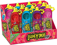 Load image into Gallery viewer, Juicy Drop Pop - 6 Different Fruit Flavours - Display of Individual Lollipops - Fun Candy for Birthdays and Parties, Pack of 12
