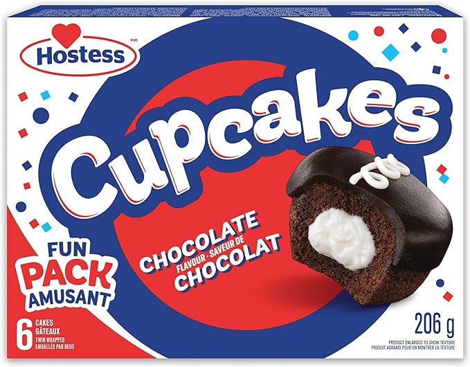 Hostess Chocolate Flavour Cupcakes Contains 6 Cupcakes, 206g/7.3oz {Imported from Canada}, 6 Count (Pack of 1)