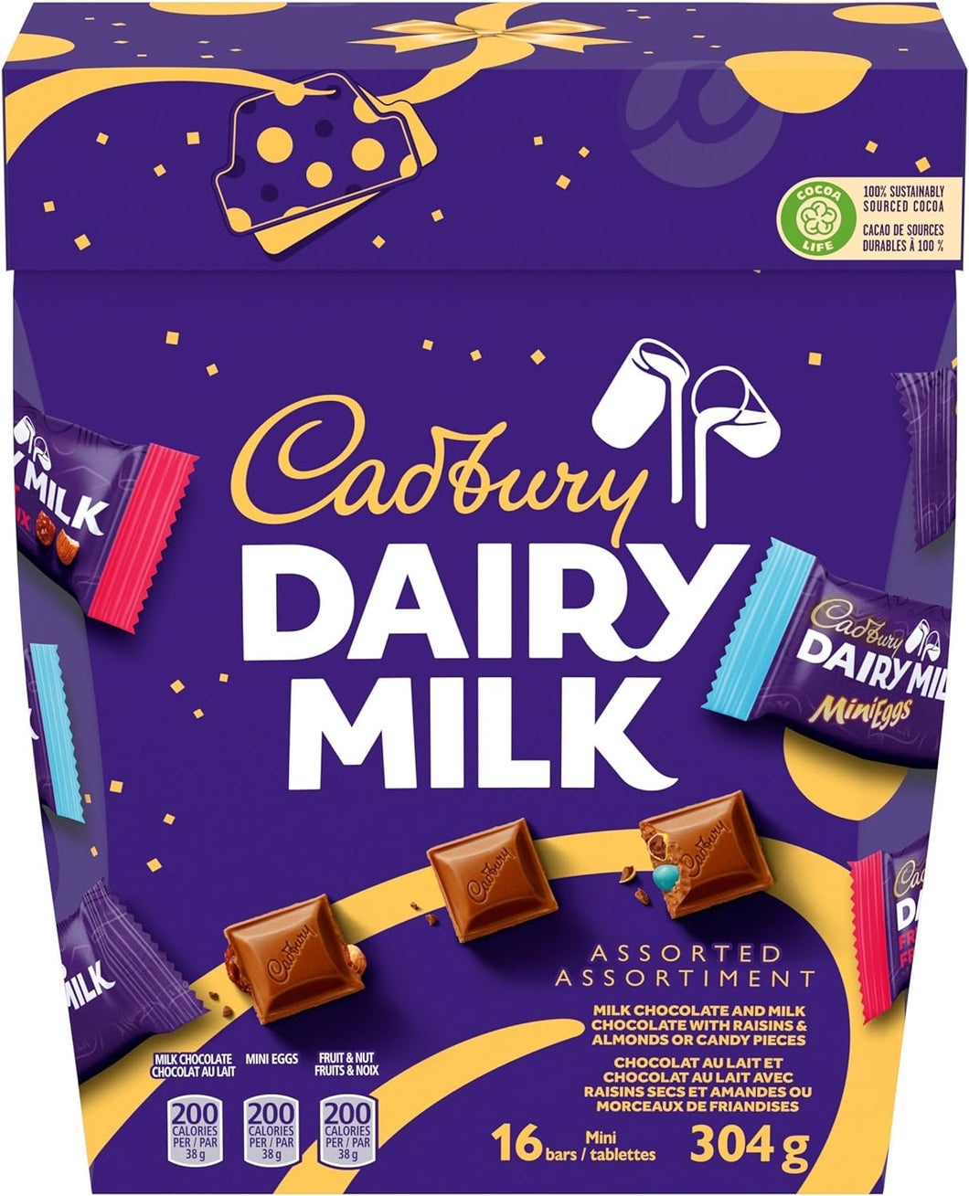 Cadbury Dairy Milk, Assorted Chocolate Gift Box, Valentines Day Chocolate, Gifting, 304 g (16 Mini Bars)