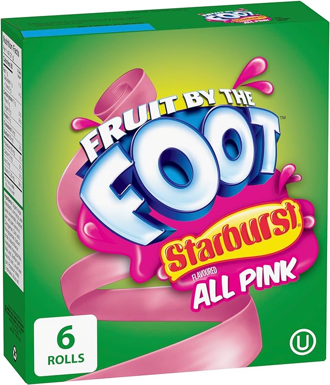 BETTY CROCKER FRUIT BY THE FOOT Strawberry Starburst Fruit Flavoured Snacks, Pack of 6 Rolls