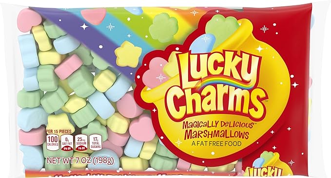 Lucky Charms Magically Delicious Marshmallows-Puffy and Soft texture, 7 oz Bag (These are NOT the hard and crunchy cereal marshmallows)