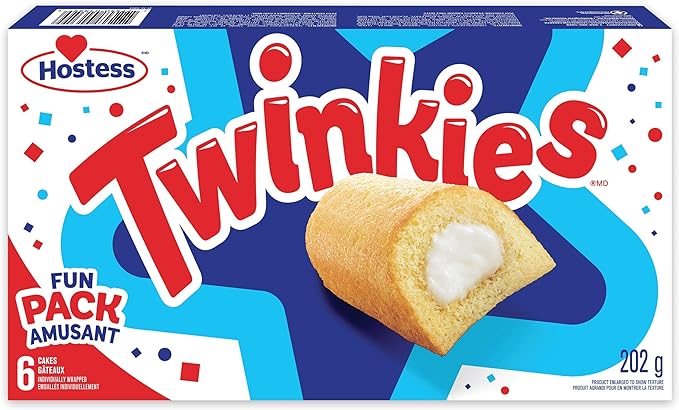 Hostess Twinkies Cakes with Creamy Filling, Cake Snacks, Contains 6 cakes (Individually Wrapped)