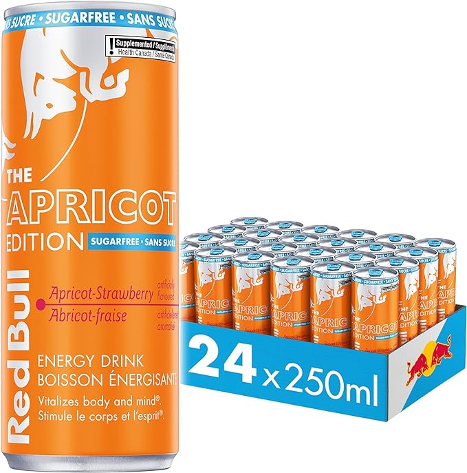 Red Bull Energy Drink, Apricot-Strawberry, Sugarfree, 250ml (24pk)