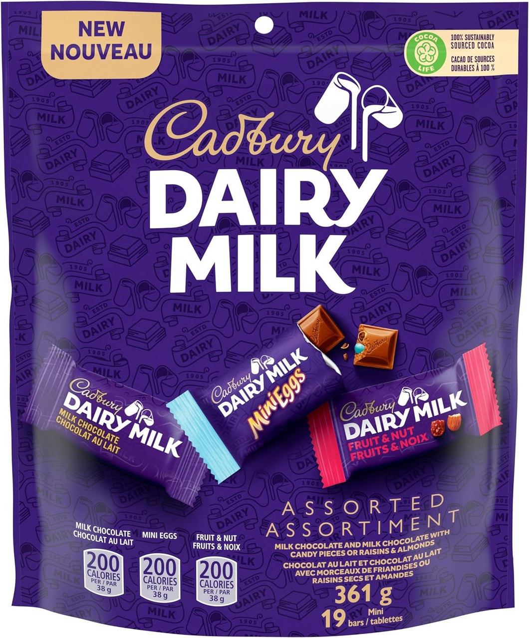 Cadbury Dairy Milk, Assorted Chocolate Bars, Valentines Day Chocolate, 361 g
