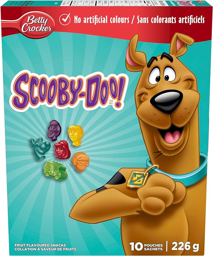 Betty Crocker Scooby Doo Fruit Flavoured Snacks, Pack of 10 Pouches, Fruit Flavoured Snacks