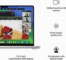 Load image into Gallery viewer, Apple 2023 MacBook Pro Laptop M3 chip with 8‑core CPU, 10‑core GPU: 14.2-inch Liquid Retina XDR Display, 8GB Unified Memory, 512GB SSD Storage. Works with iPhone/iPad; Silver, English
