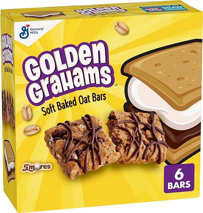 Golden Grahams Smores Soft Baked Oat Bars, Snack Bars, 6 ct, 5.76 oz
