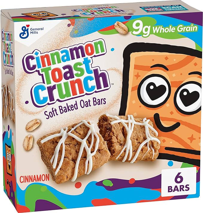 Cinnamon Toast Crunch Soft Baked Oat Bars, Snack Bars, 6 ct, 5.76 oz