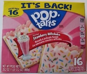 Pop Tarts Toaster Pastries Frosted Strawberry Milkshake 16 Count (ONE Box)