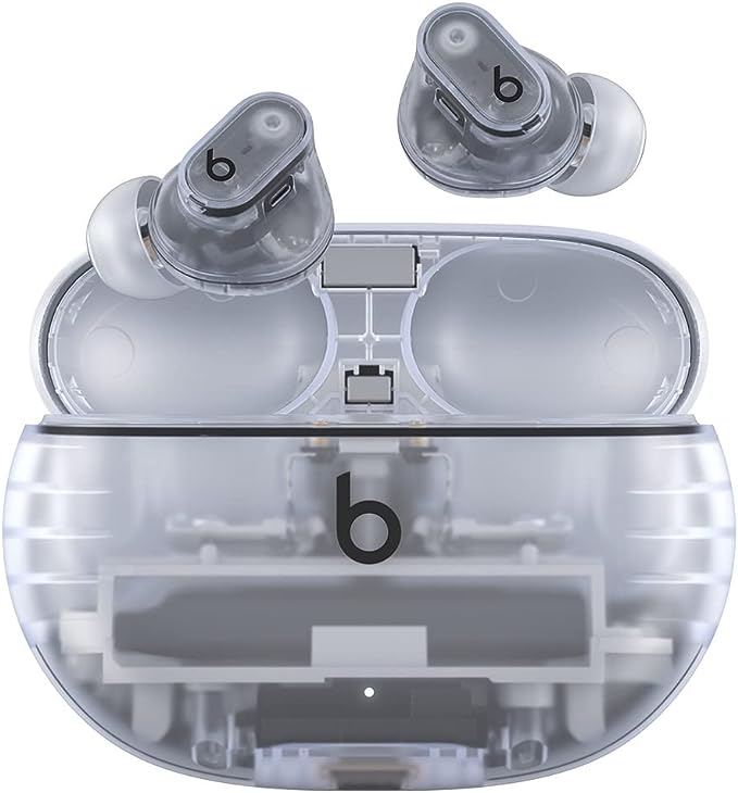 Beats Studio Buds + | True Wireless Noise Cancelling Earbuds, Enhanced Apple & Android Compatibility, Built-in Microphone, Sweat Resistant Bluetooth Headphones, Spatial Audio - Transparent