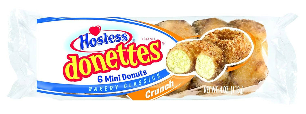Hostess Donette Mini Donuts Crunch 3oz 10ct SINGLE SERVE