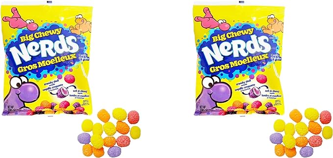 Value Pack: Nerds Big Chewy - 2 Peg Bags - Great Gifts & Snacks - Bulk Gummies Snack Candies - Soft & Chewy - Set of 2