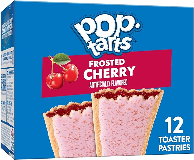 Pop-Tarts Toaster Pastries, Breakfast Foods, Kids Snacks, Frosted Cherry, 20.3oz Box (12 Pop-Tarts)