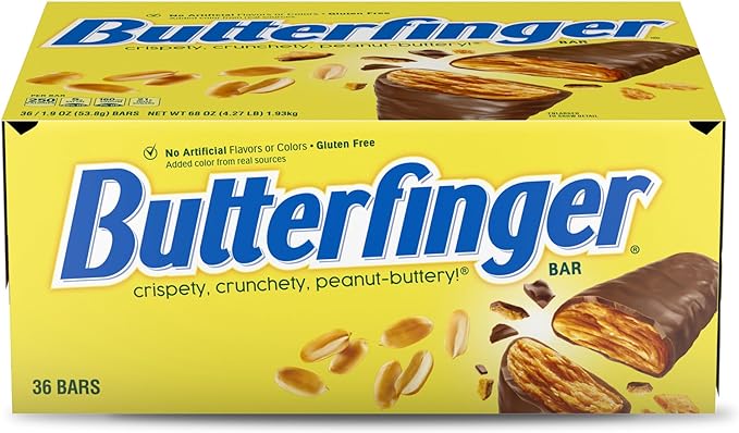 Nestle Butterfinger Chocolate Single Candy Bars, 1.9 Ounce (pack Of 36)