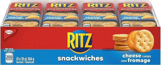 Ritz Cheese Sandwich Crackers, School Snacks, 38 g (Pack of 8)