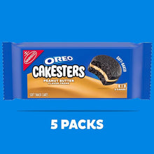 Load image into Gallery viewer, OREO Peanut Butter Creme Cakesters Soft Snack Cakes, 5-2.02 oz Snack Packs
