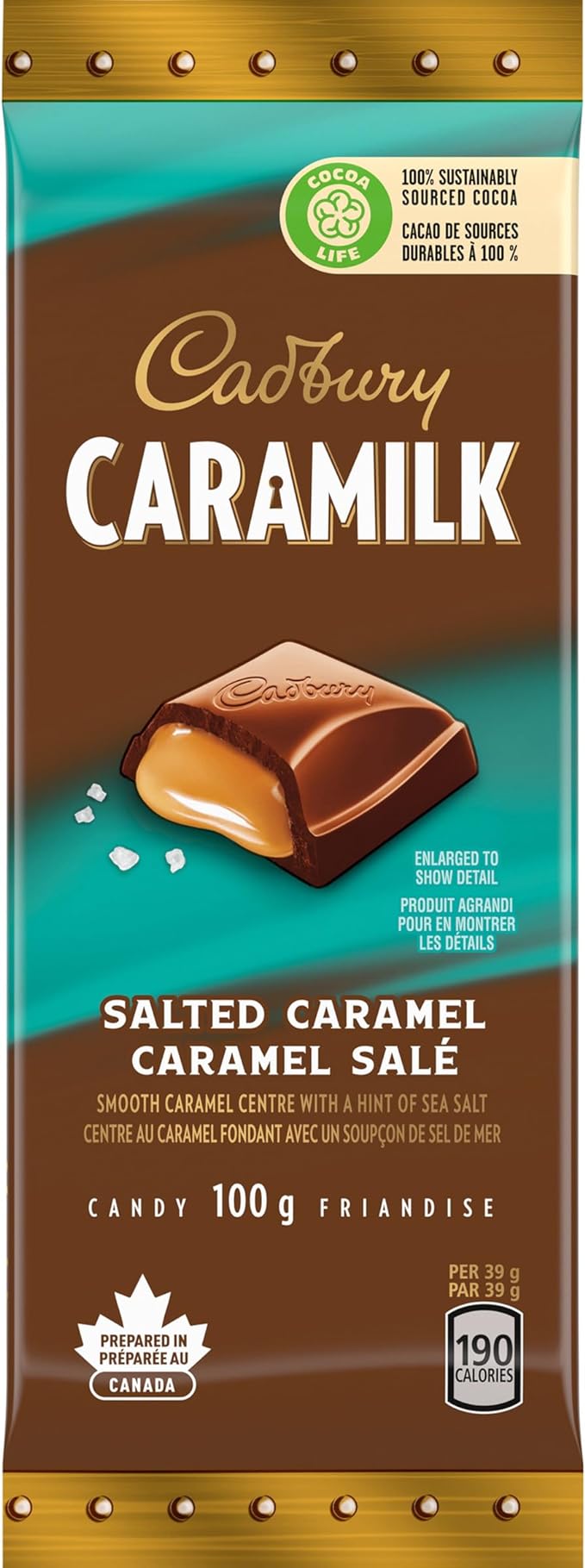 Cadbury Caramilk Salted Caramel, Chocolatey Candy Bars, 100g