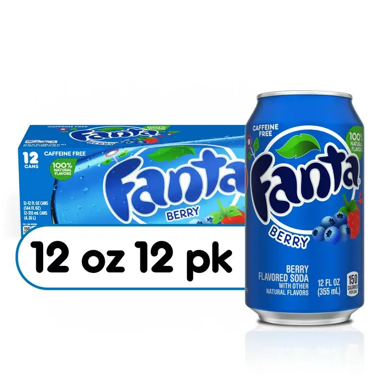 Fanta Berry Soda, 12 fl oz cans, 12 pack