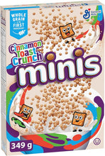 Load image into Gallery viewer, CINNAMON TOAST CRUNCH Minis Cereal Box, 349 Grams Package of Cereal, Cinnamon Flavour
