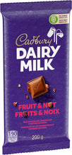 Load image into Gallery viewer, Cadbury Dairy Milk, Fruit and Nut, Milk Chocolate With Raisins and Chopped Almonds, Chocolate Bar, 200 g
