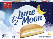 Load image into Gallery viewer, VACHON 1/2 Lune Moon Vanilla Flavour Cakes with Creamy Filling, Contains 6 Cakes, Individually Wrapped, 282 Gram
