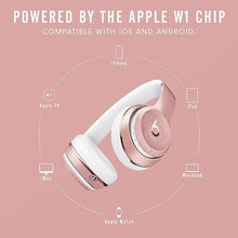 Load image into Gallery viewer, Beats Solo3 Wireless On-Ear Headphones - Apple W1 Headphone Chip, Class 1 Bluetooth, 40 Hours of Listening Time, Built-in Microphone - Rose Gold (Latest Model)
