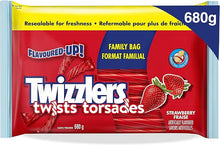 Load image into Gallery viewer, TWIZZLERS Licorice Candy, Strawberry Twists, Family Bag, Bulk Candy to Share, 680g
