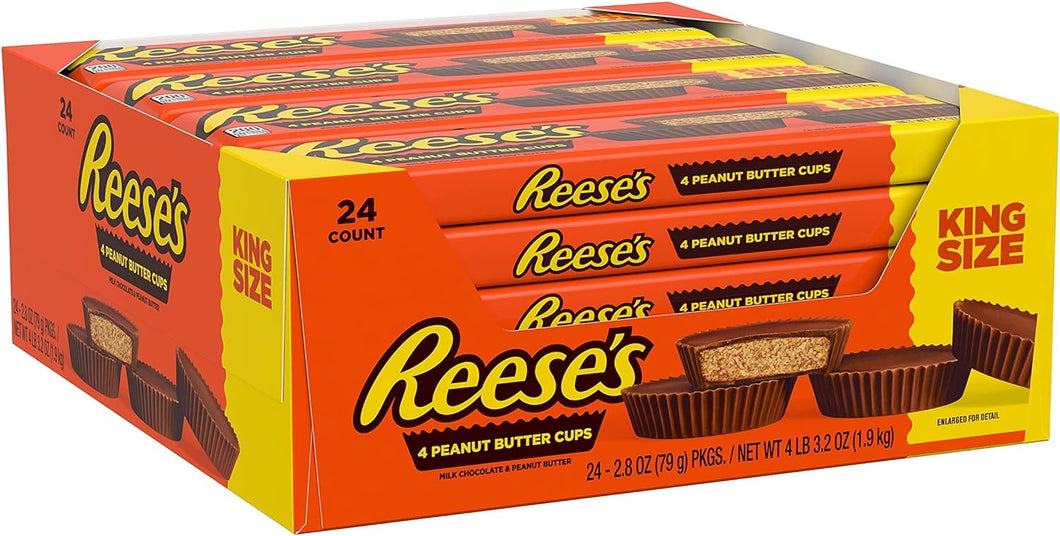 Reese's Peanut Butter Cups, King Size, 2.8-Ounce Packages (Pack of 24)