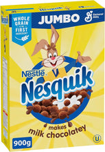 Load image into Gallery viewer, NESQUIK - JUMBO SIZE Chocolate Cereal Box, 900 Grams Package, Makes Milk Chocolatey
