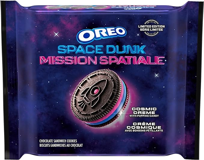 OREO, SPACE DUNK, Cosmic Creme With Popping Candy, LIMITED EDITION, Chocolate Sandwich Cookies, 303 g