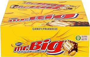 Cadbury Mr. Big, Original Chocolatey Candy Bars, 60 g (Pack of 24)