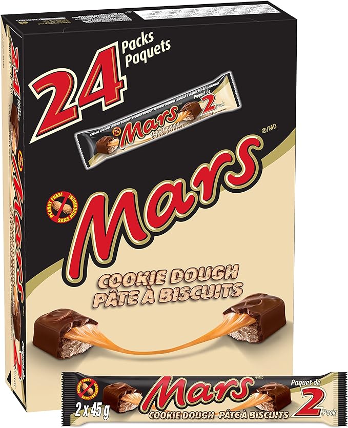 MARS Cookie Dough Chocolate Candy Bar, 2 King Size Bars, 89.6g (Pack of 24)