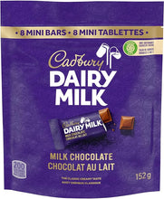 Load image into Gallery viewer, Cadbury Dairy Milk, Milk Chocolate, The Classic Creamy Taste, Mini Chocolate Bars, Individually Wrapped, 152 g
