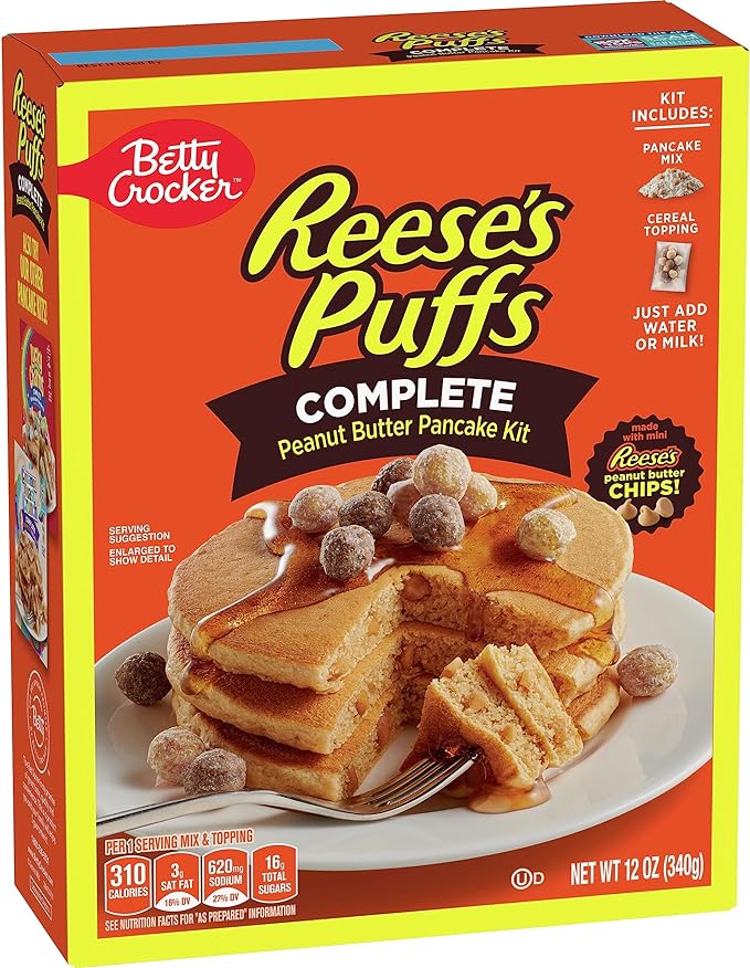 Betty Crocker REESE'S PUFFS Peanut Butter Pancake Mix, 12 oz.