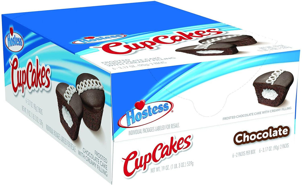 Hostess Chocolate Cupcake 2 Pack 3.17 Oz, 6 Ct SINGLE SERVE